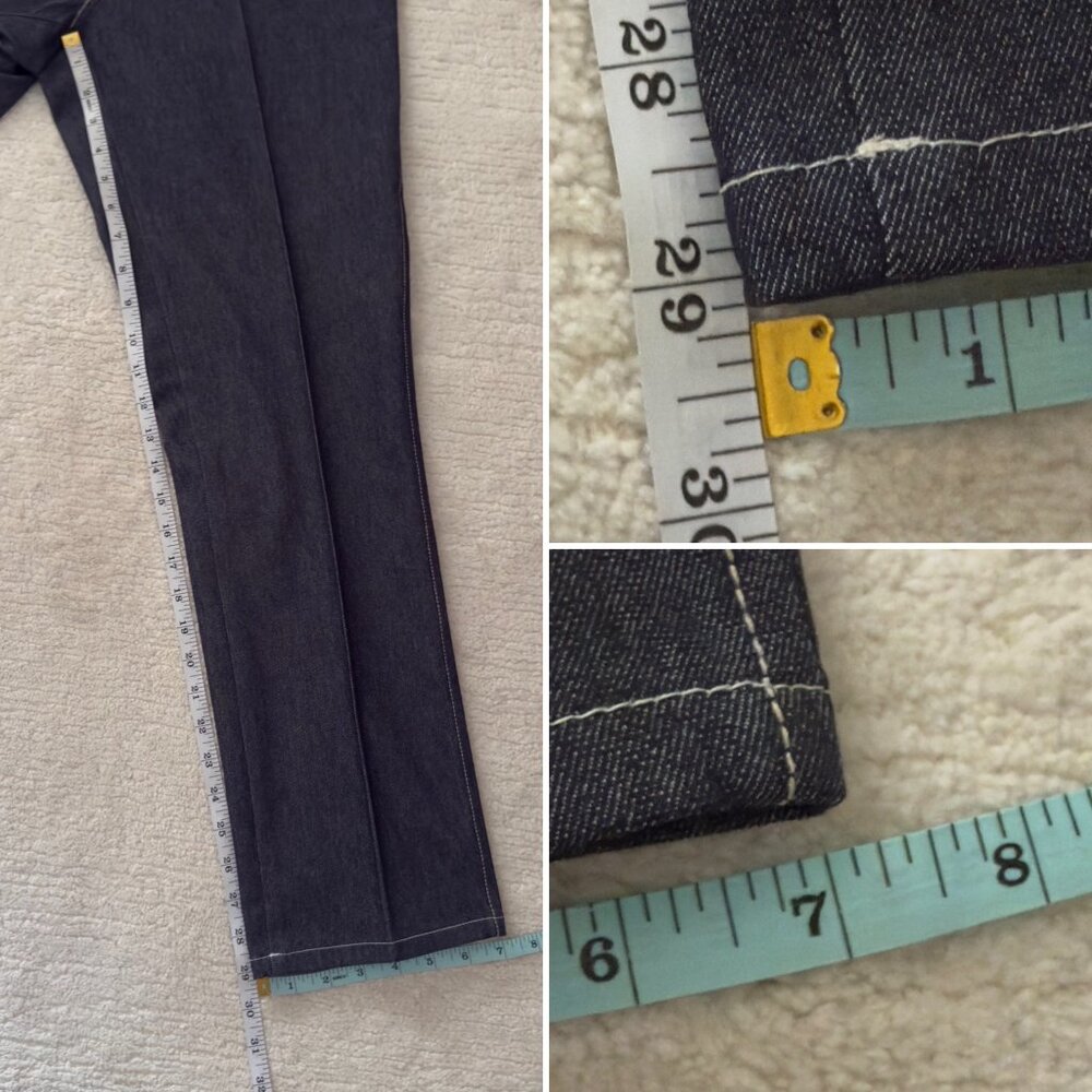 Studio Jax Pants Size 6 Dark Denim Tailored Straight Leg Vintage Y2K Canada Made - Picture 10 of 13